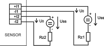 Application wiring of the humidity transmitter