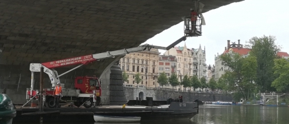 Diagnostic work before reconstruction of the Legion Bridge in Prague