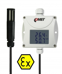 Intrinsically safe humidity and temperature transmitter with cable probe, 2 meters cable length, output 4-20mA