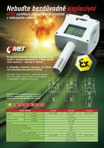 Intrinsically safe humidity and temperature transmitter with cable probe, 4 meters cable length, output 4-20mA