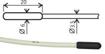 Temperature probe Pt1000TR160/0, without connector, cable 2 meters