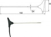 Stick-in probe 2091-250/0, without connector, cable 2 meters