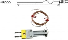 Thermocouple "K" wire probe, GD260, with connector, 2 meters