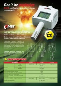 Intrinsically safe humidity and temperature transmitter with 4-20mA output