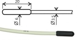 Temperature probe Pt1000TR160/E, ELKA connector, cable 10 meters