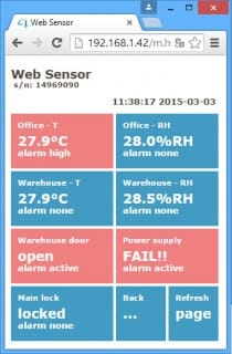 Web Sensor with PoE - two channels with binary inputs