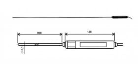 Temperature probe 2021-150/M, MiniDin connector, cable 1 meter