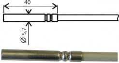 Temperature probe Pt1000TGL40/M, MiniDin connector, cable 2 meters