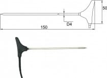 Stick-in probe 2091-250/M, MiniDin connector, cable 10 meters
